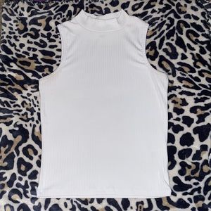 High Neck Ribbed Crop